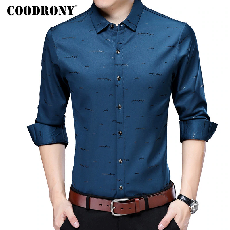COODRONY Casual Shirts Plus Size Long Sleeve Shirt Men Dress Brand Clothes 2018 Autumn New Arrivals Cotton Camisa Masculina 8743
