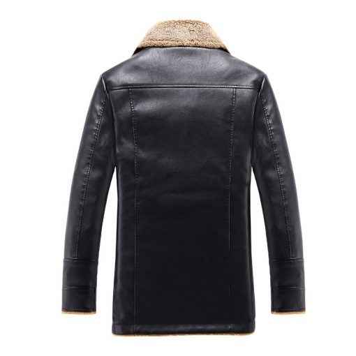 2018 New Winter Jackets Men Casual Slim Fit PU Windbreak Thick Overcoat Leather Jacket Male Fashion Brand Clothing Plus M-4XL 2