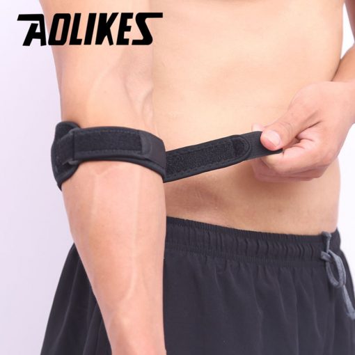 AOLIKES 1PCS Fitness Elbow Pad Tennis Badminton Coderas Muscle Pressurized Protective Adjustable Men Women Sports Safety 2