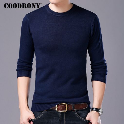 COODRONY Sweater Men Autumn Winter Warm Mens Knitted Wool Sweaters Solid Color Casual O-Neck Pull Homme Cotton Pullover Men 7209 3