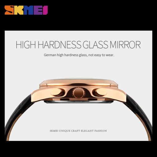 SKMEI Men Quartz Watches Luxury Band Fashion Casual Wristwatches 30M Water Resistant Complete Calendar Leather Watch Man 9127 2