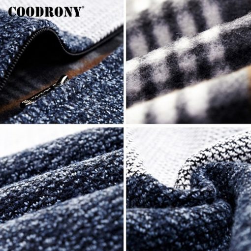 COODRONY Cashmere Wool Sweater Coat With Cotton Liner Zipper Coats Sweater Men Clothes 2018 Winter Thick Warm Cardigan Men H003 4