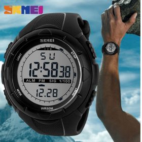 SKMEI Men Climbing Fashion Sports Digital Wristwatches Big Dial Military Watches Alarm Shock Resistant Waterproof Watch 1025 4
