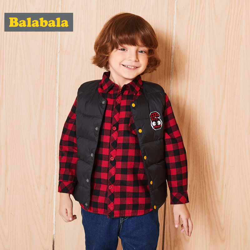 balabala toddler boys down vest 2017 new winter fashion sleeveless waistcoat casual Thin clothes for children toddler kids girls