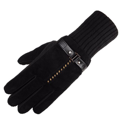 2018 New Design Men Winter Gloves Luxury Leather Moto Guantes PU Patchwork Thick Gloves Male Motocicleta Thermal Warm Gloves 3