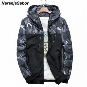 NaranjaSabor Spring Autumn Men's Jackets Camouflage Military Hooded Coats Casual Zipper Male Windbreaker Men Brand Clothing N434 2