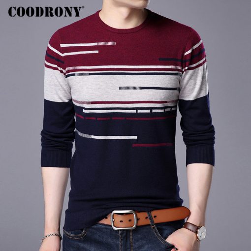 COODRONY 2018 New Arrival Cashmere Wool Sweater Men Casual Long Sleeve O-Neck Pull Homme Striped Shirt Mens Pullover Sweaters 84 4