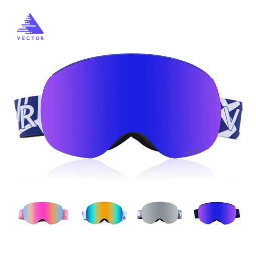 VECTOR Ski Goggles Double Layers with Magnetic UV400 Anti-fog Big Spherical Ski Glasses Men Women Snow Snowboard Goggles Eyewear 2