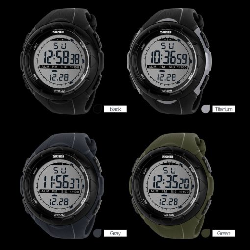 SKMEI Men Climbing Fashion Sports Digital Wristwatches Big Dial Military Watches Alarm Shock Resistant Waterproof Watch 1025 5