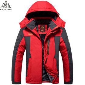 PEILOW plus size 5XL,6XL,7XL,8XL,9XL winter jacket men Waterproof windproof velvet warm parka coat Tourism Mountain overcoat 3
