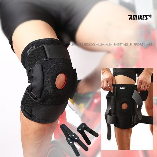 1PCS Knee Brace with Polycentric Hinges Professional Sports Safety Knee Support Black Knee Pad Guard Protector Strap joelheira 2
