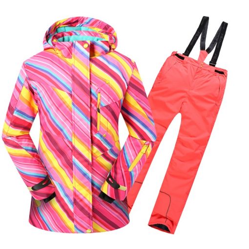 Detector Girls Ski Suit Waterproof Kids Ski Jacket Ski Pants thermal boys Phibee high quality Winter Clothing -30 degree 4