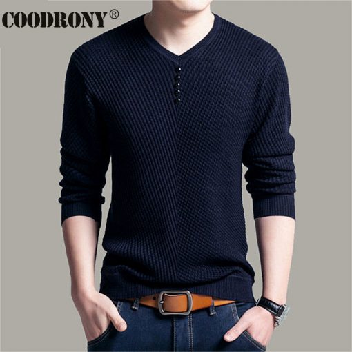 COODRONY Sweater Men Casual V-Neck Pullover Men Autumn Slim Fit Long Sleeve Shirt Mens Sweaters Knitted Cashmere Wool Pull Homme 4