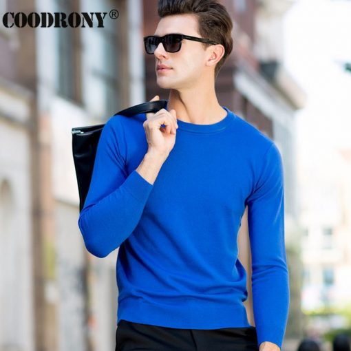 COODRONY Top Quality Knitted Cashmere Sweaters Christmas Merino Wool Sweater Men Classic Casual Pure Color O-Neck Pullover Men 4