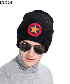 Men Velvet Skullies Knit Hat Bonnet Winter Warm Knitted Wool caps Hats Braid Star Brand Fringe Beanies Male Gorros Carhart M071