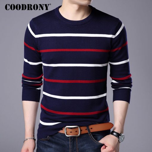 COODRONY O-Neck Pullover Men Brand Clothing 2018 Autumn Winter New Arrival Cashmere Wool Sweater Men Casual Striped Pull Men 152 4