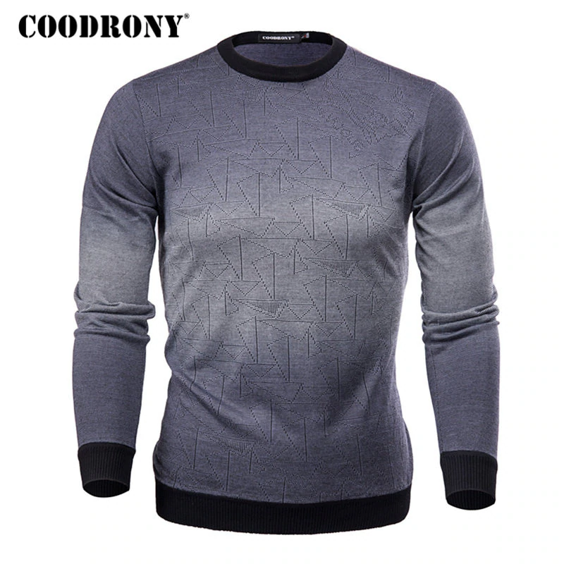 COODRONY Cashmere Sweater Men Brand Clothing Mens Sweaters Print Casual Shirt Autumn Wool Pullover Men O-Neck Pull Homme Top 613