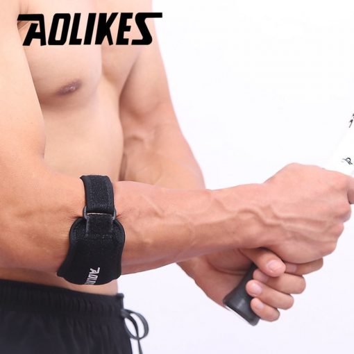 AOLIKES 1PCS Fitness Elbow Pad Tennis Badminton Coderas Muscle Pressurized Protective Adjustable Men Women Sports Safety 3