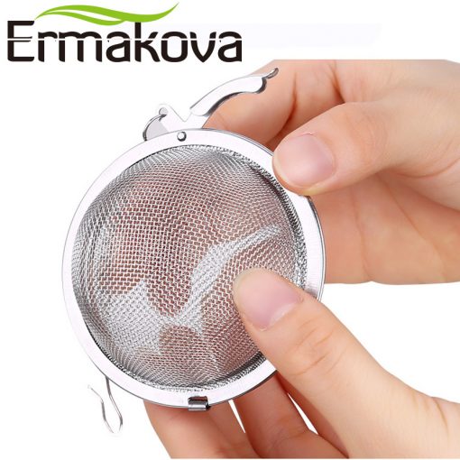 ERMAKOVA 3 Pcs/Lot Stainless Steel 2 Inch Mesh Tea Ball Infuser Tea Strainer Filter with Hook Tea Mesh Ball Filter Tea Infuser 2