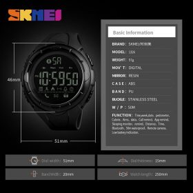 SKMEI Men Fashion Smart Watch Waterproof Pedometer Digital Wristwatches Remote Camera Calorie Bluetooth Watch Relogio Masculino 5