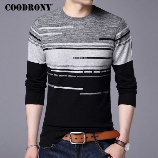 COODRONY 2018 New Arrival Cashmere Wool Sweater Men Casual Long Sleeve O-Neck Pull Homme Striped Shirt Mens Pullover Sweaters 84 2