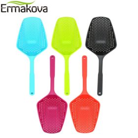ERMAKOVA Food-Grade Nylon Strainer Slotted Spoon Heat-Resistant Skimmer Cooking Shovel Noodle Colander Chips Scoop Ice Scoop 5