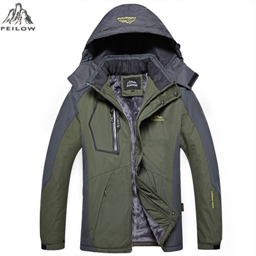 PEILOW new 2018 Warm Outwear Winter Jackets Men Thick Windproof waterproof hood Casual Men Jacket Parkas overcoat size L~5XL 3