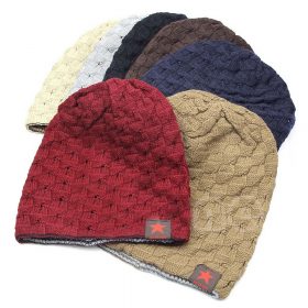 VISNXGI 2018 Fall Men Winter Hat Knitted Five Star Striped Cap Hollow Double Wear Women Hat Unisex Beanie Keep Warm Woolen Hat 5