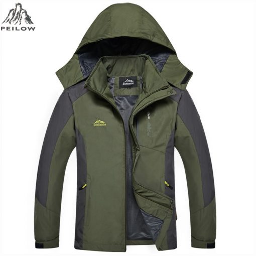 PEILOW Male Jacket Spring Autumn Brand Waterproof Windproof Jacket Coat Tourism Mountain Jacket Men brand clothing size M~4XL 3