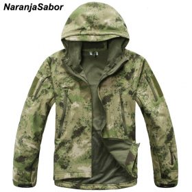 NaranjaSabor New Men's Military Tactical Jackets Casual Hooded Army Coats Winter Fleece Camouflage Softshell Male Outerwear N449 3