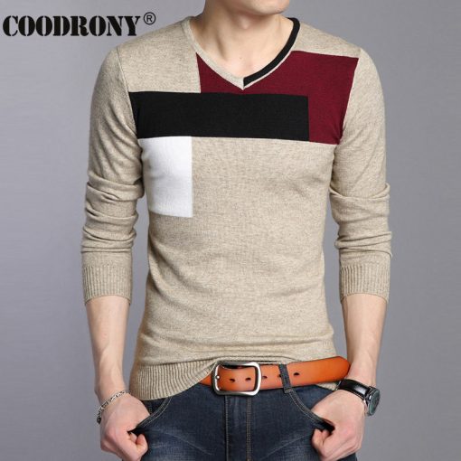 High Quality Autumn Winter Soft Warm Knitted Cashmere Sweater Men Christmas Sweaters Casual V-Neck Pullover Men Pull Homme 66204