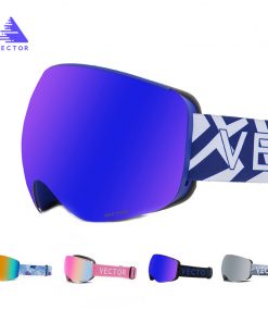 VECTOR Ski Goggles Double Layers with Magnetic UV400 Anti-fog Big Spherical Ski Glasses Men Women Snow Snowboard Goggles Eyewear