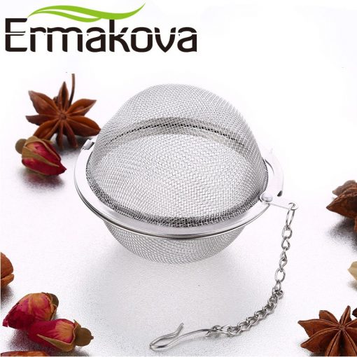 ERMAKOVA 3 Pcs/Lot Stainless Steel 2 Inch Mesh Tea Ball Infuser Tea Strainer Filter with Hook Tea Mesh Ball Filter Tea Infuser 1