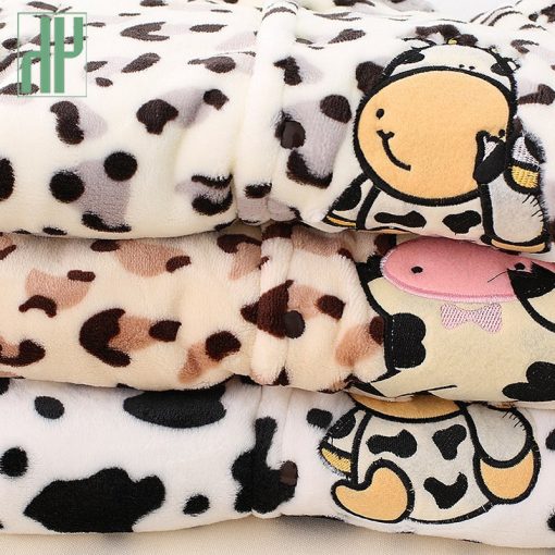 3 6 9 12 months baby clothes cute winter warm longsleeve coral fleece infant Leopard cow animals clothes baby boy girl rompers  3
