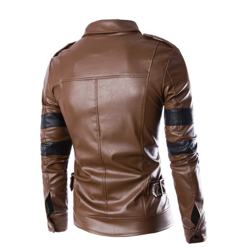 High Quality New Spring Fashion Leather Jackets Men Motorcycle Pu Jacket Coat Mens Faux Fur Coats Veste Cuir Homme Jaqueta Couro 2