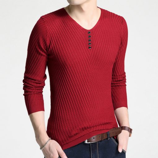 Casual Sweater Men 2018 New Arrival Autumn Winter Pullover Men Slim Fit V-neck Solid Quality Long Sleeve Brand Clothing M-4XL 3