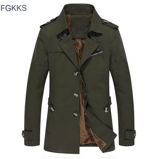 FGKKS 2018 New Winter Jacket Men Brand Bomber Jacket Male Fashion Jacket Coat Casual Blue Jackets Mens Coats 1