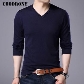COODRONY Cashmere Sweater Men Brand Clothing 2017 Autumn Winter Thick Warm Wool Sweaters Solid Color V-Neck Pullover Shirts 7153 2