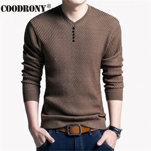 COODRONY Sweater Men Casual V-Neck Pullover Men Autumn Slim Fit Long Sleeve Shirt Mens Sweaters Knitted Cashmere Wool Pull Homme 5