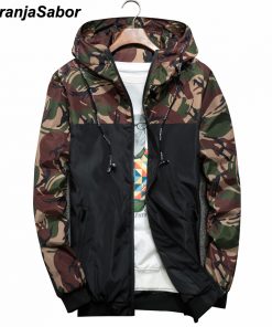 NaranjaSabor Spring Autumn Men's Jackets Camouflage Military Hooded Coats Casual Zipper Male Windbreaker Men Brand Clothing N434