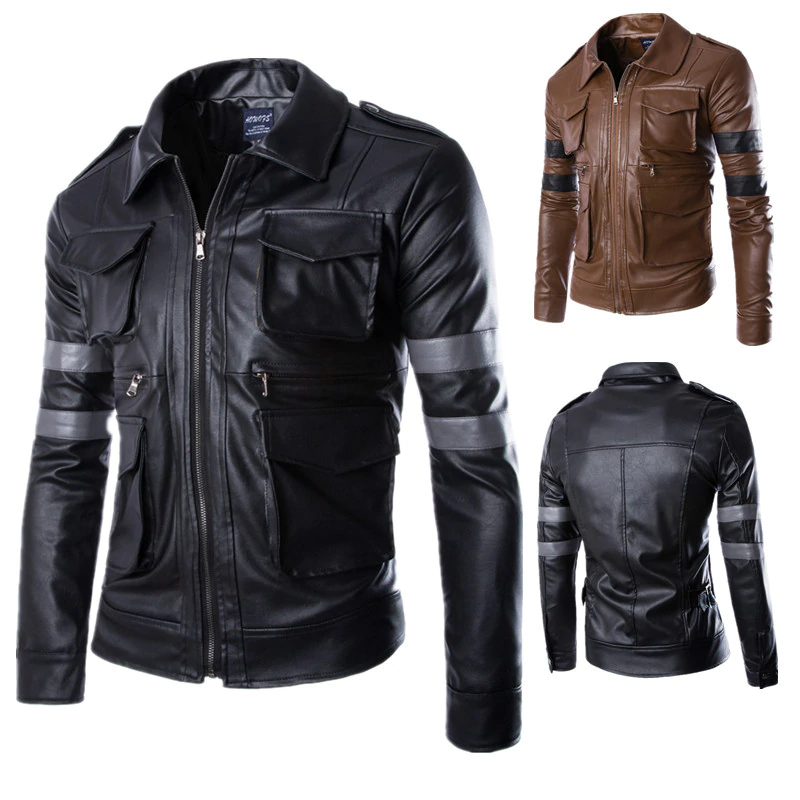 High Quality New Spring Fashion Leather Jackets Men Motorcycle Pu Jacket Coat Mens Faux Fur Coats Veste Cuir Homme Jaqueta Couro