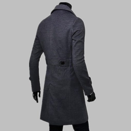 New Fashion Trench Coat Men Long Coat Winter Famous Brand Mens Overcoat Double-Breasted Slim Fit Men Trench Coat Plus Size 2