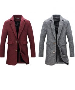 Mens Long Trench Coat Men2017 New Fasshion Trend Winter Men Overcoat Solid Trench Coat Male Jacket 1