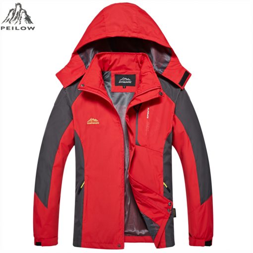 PEILOW Male Jacket Spring Autumn Brand Waterproof Windproof Jacket Coat Tourism Mountain Jacket Men brand clothing size M~4XL 4