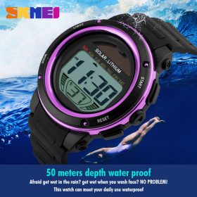 SKMEI Solar Power Outdoor Sports Watches Men Shock Digital Watch Chrono 50M Water Resistant Wristwatches Relogio Masculino 1096  4