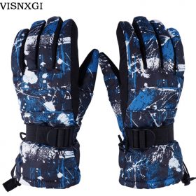 Winter Luvas Men Esquiar Gloves High Quality Doodle Women Hand Warmer Camo Printed Cotton Thickened Male Gloves Waterproof G052
