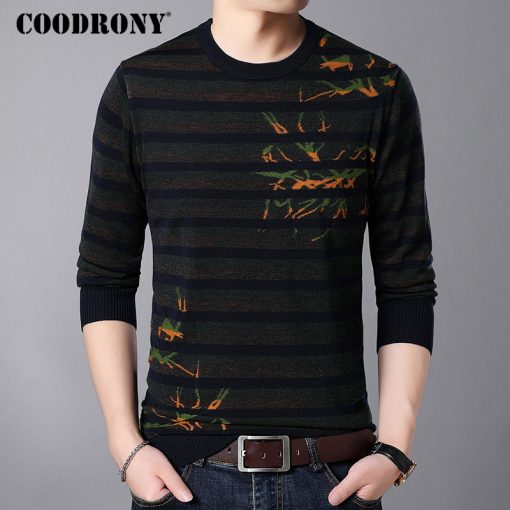 COODRONY Mens Sweaters 2018 Autumn Winter New Arrival Wool Pullover Men Knitted Cashmere Sweater Men Casual Striped Jumper 8230 1