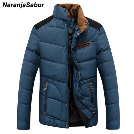 NaranjaSabor Men's Winter Thick Parkas Male Causal Overcoats Stand Collar Jackets Warm Padded Outerwear Men Brand Clothing N455 1