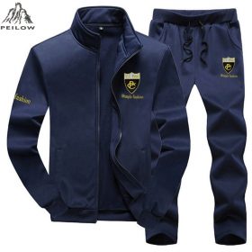 PEILOW Brand Men Sets Fashion Autumn Spring Sporting Suit Sweatshirt+Sweatpant Tracksuit Men`s sportswear Clothing 2 Pieces Sets 2