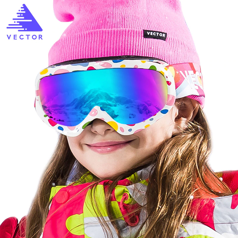 VECTOR Brand Ski Goggles Kids Double Lens UV400 Anti-fog Ski Snow Child Skiing Glasses  Winter Girls Boys Eyewear